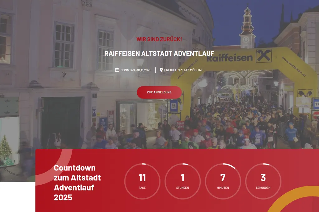 ULC Riverside Mödling, Raiffeisen Altstadt Adventlauf