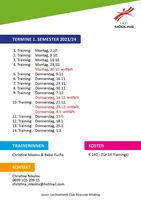 Flyer Kindertraining 2022 2023 Rückseite